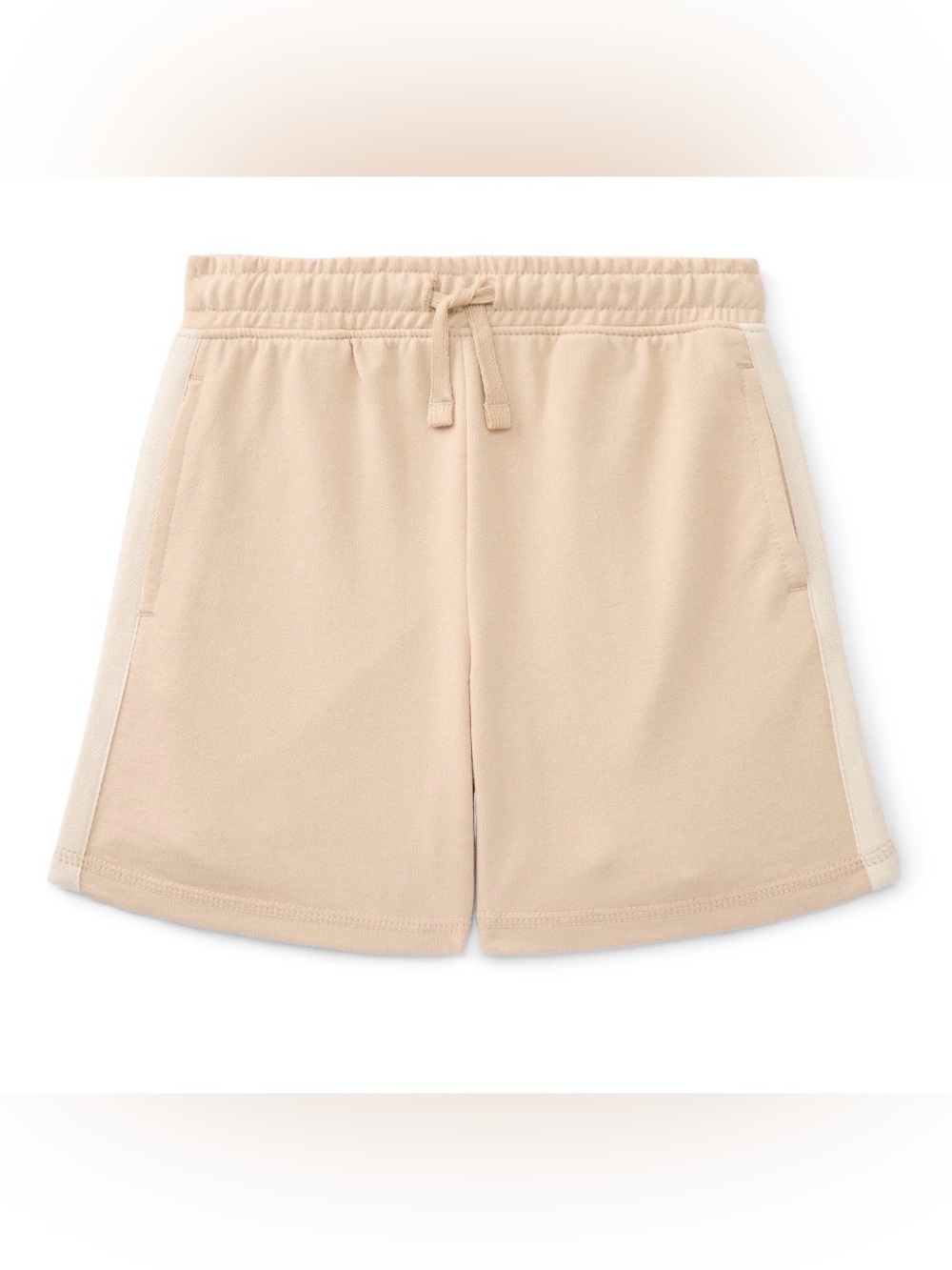 Beige Drawstring Casual Shorts